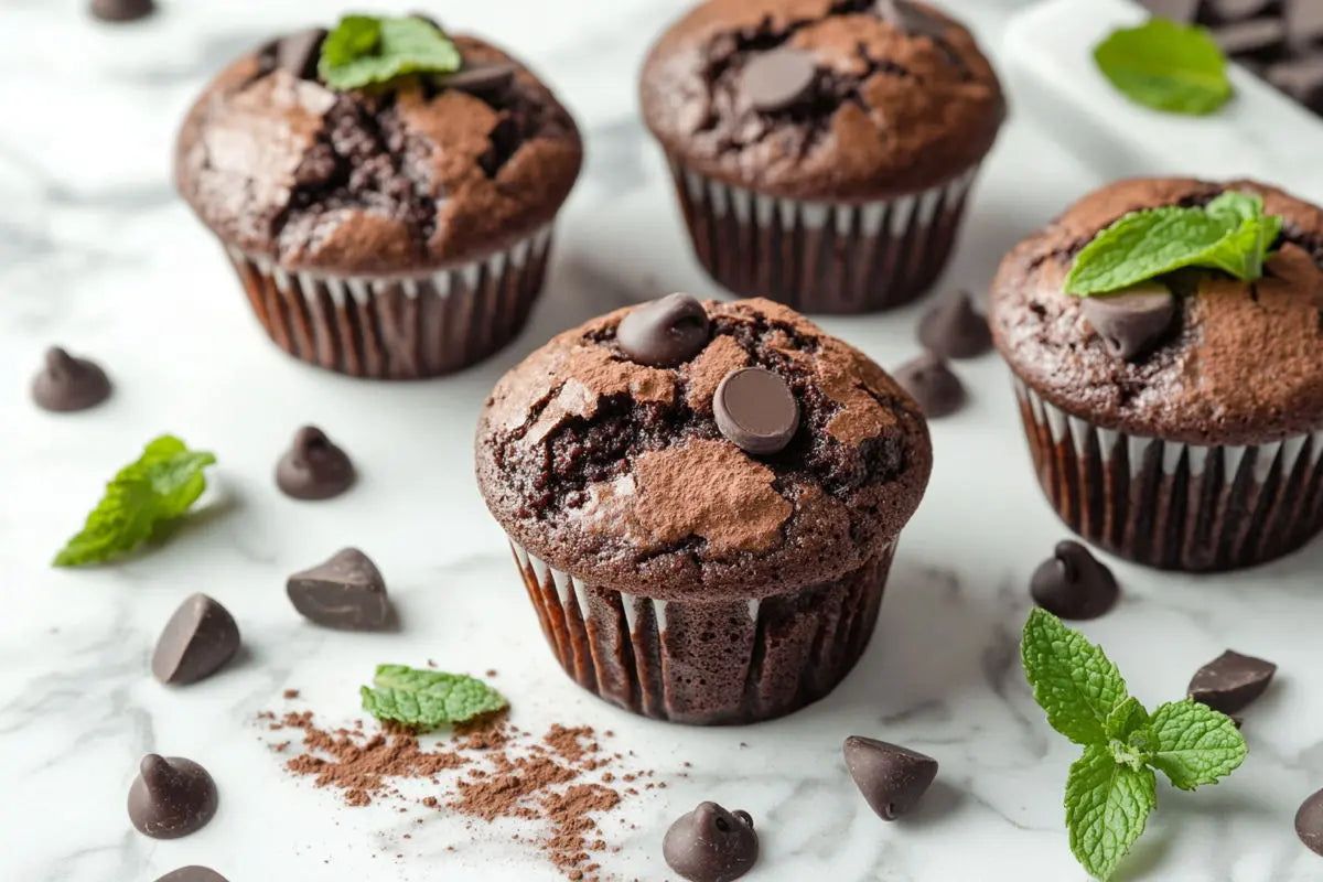 double_chocolate_muffins_on_the_white_surface_with_chocolate_chips
